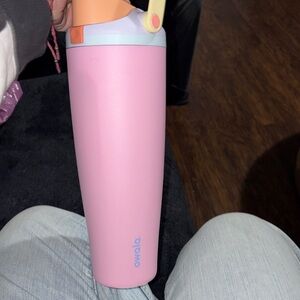 Owala Pink Insulated Water Bottle - Portable Drink Tumbler